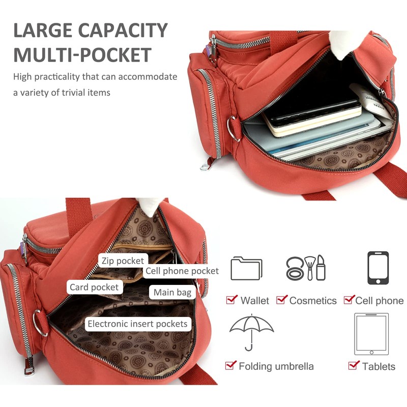 NICOLE & DORIS Women's Orange Messenger Bag - Large Capacity