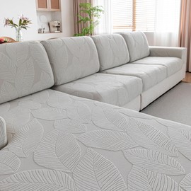 QIANMEW - Fundas de sofá para sofá seccional, lavable, elástica, suave, en forma de L, antideslizante, protector de decoración de muebles para gatos y perros (XL, gris claro)