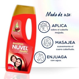 Nuvel Shampoo Limpieza Profunda y Reparación con Extractos Naturales Manzana y Aloe Vera (800 ml)