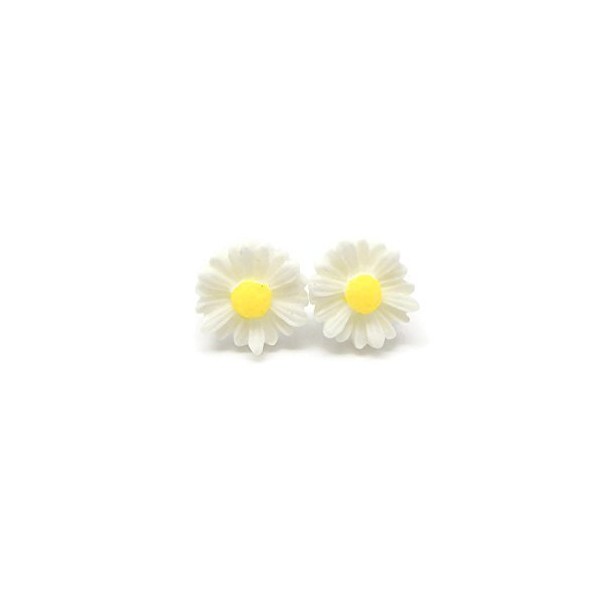 Pretty Smart Hypoallergenic Daisy Earrings Pure Grade 1 Titanium for