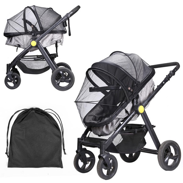 LIHAO Mosquito Net for Stroller Baby Net with Elastic PVC
