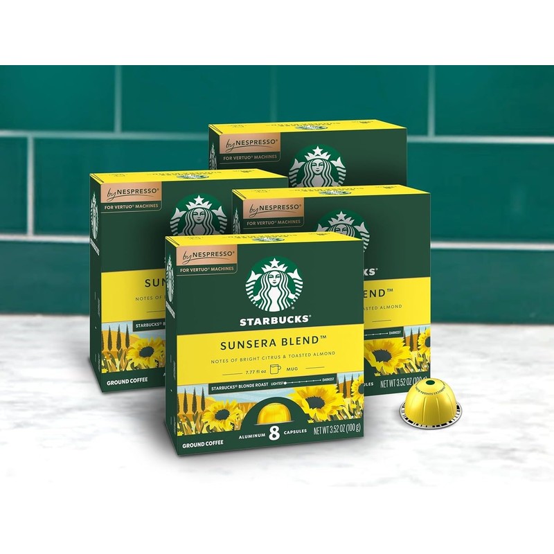 Starbucks by Nespresso Vertuo, Sunsera Blend, 32-count Coffee Pods, Brews