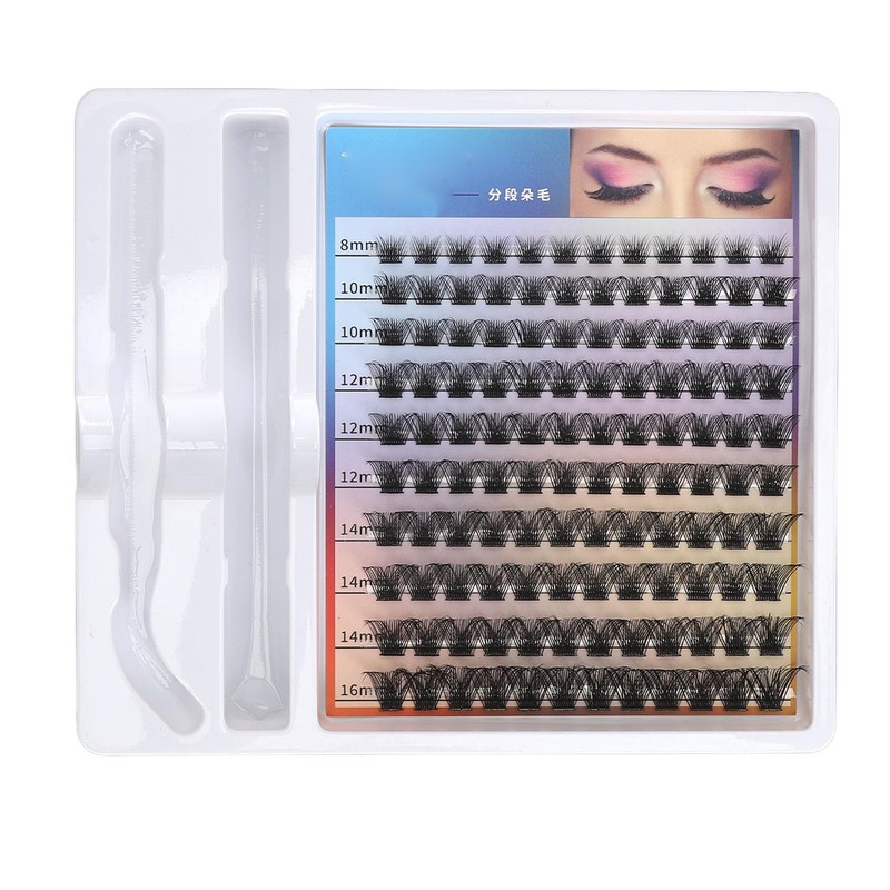 Kit de Extensión de Pestañas DIY, 120 Piezas en Racimos,