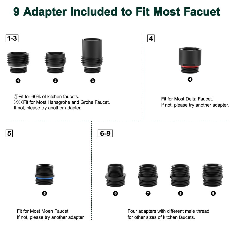 Kitchen Faucet Head Replacement, 3-Function Pull Down Faucet Spray Head