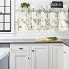 VOGOL Leaves Pattern Valances for Kitchen Window, Elegant Linen Textured