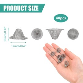 40 Pcs Stainless Steel Pipe Screens Filter,Adjustable Size Metal Wire Mesh Filter Reusable Tube Ball Screen,Bowl Mesh Gauzes Reusable Mesh Bowl Screens for Pipe and Vaporizer