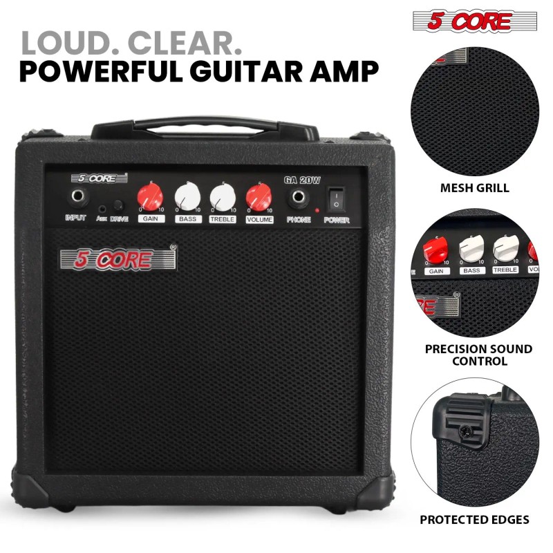 20W Electric Portable Mini Guitar Amplifier with Built-in 6.5\" Speaker