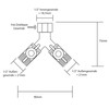 Soytich 3-way Y-splitter with 2 shut-off ball valves, for connecting