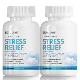 Boyd Labs (2 Pack) Stress Relief with Ashwagandha and L-Theanine, 60 Count (2)