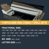 BeHappy 115Pcs Cobalt Drill Bits Set, High Speed Steel, 135