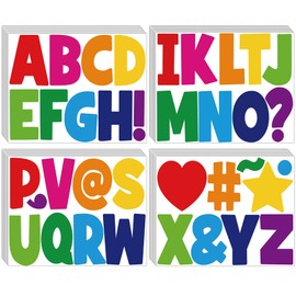 40 Sheets Large Letter Stickers 360 Pcs Bulletin Board Letters 4 Inch Alphabet Stickers Self Adhesive Vinyl Waterproof Sticker Letter for Poster Classroom School Crafts Window Home Door Colorful