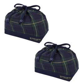 COLORFUL CANDY STYLE N3481302 Drawstring Lunch Bag, Medium Gusset, Dark Green, Set of 2, For Girls, Boys, Stylish, Kids, Bento Bag, Lunch Bag, Lunch Bag, Kindergarten, Toddler, Stylish