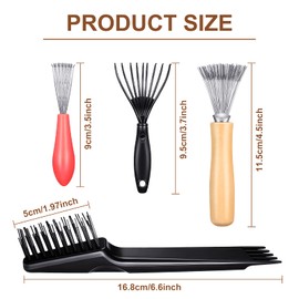 5-Piece Comb Cleaner Set - Rake, Brush and Tool for Removing Hair, Dust from Different Combs, Ideal for Home and Salon Use