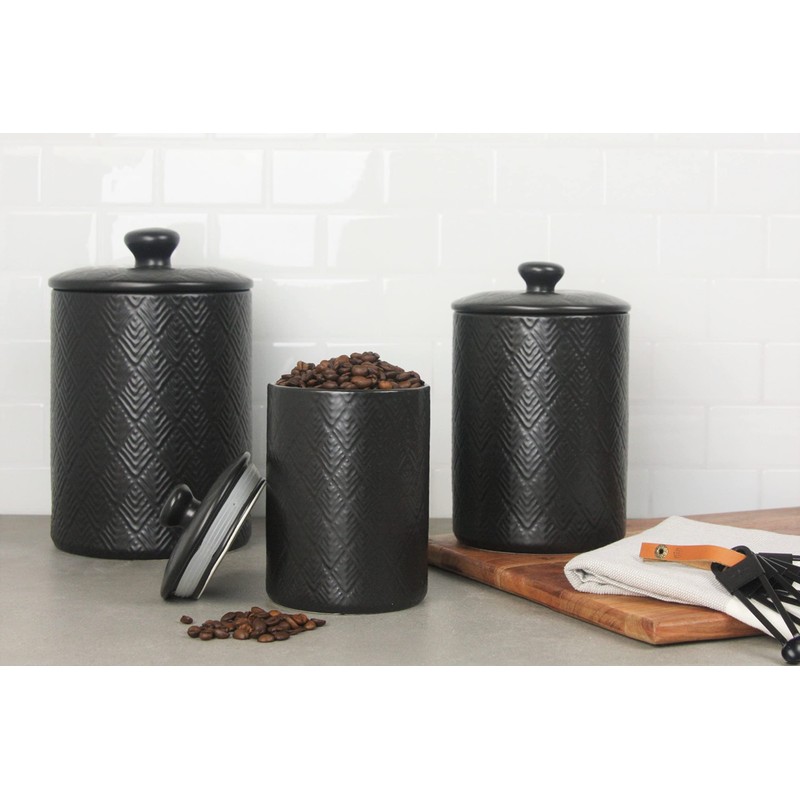 10 Strawberry Street Kitchen Canister, 3 Piece Set, Marquis Matte