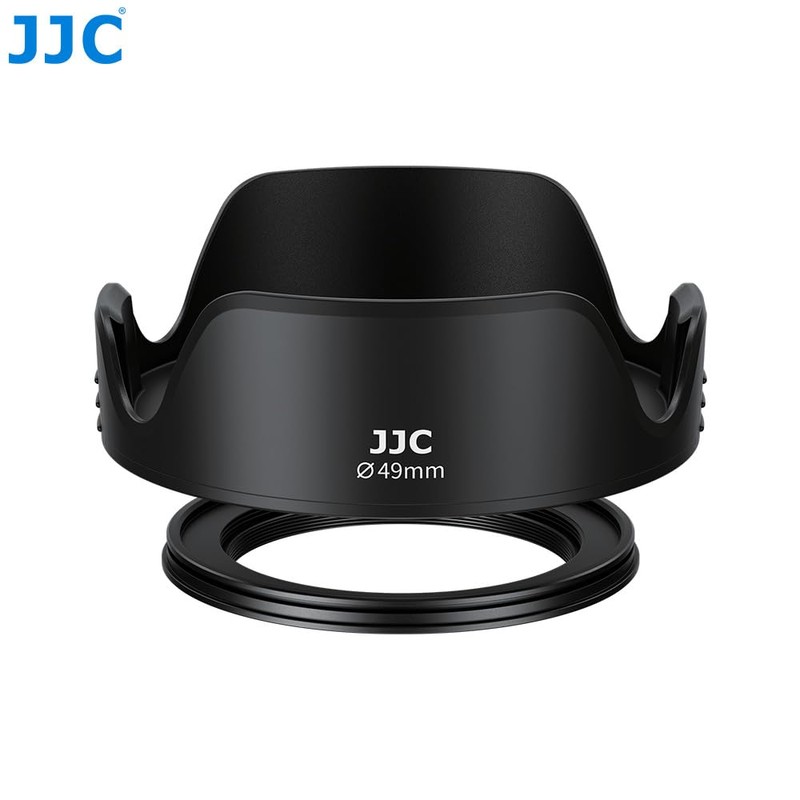 JJC Universal-Gegenlichtblende 49 mm, Tulpenblende, umgekehrte Schnalle, kompatibel mit Canon