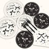 100 Pcs Black Bow Plates and Napkins Set for Conquette