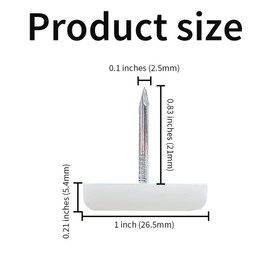 Acoeitl 24pcs Nail on Furniture Glides 1 Inch (26.5mm) Diameter Nylon White Chair Leg Floor Protectors Furniture Sliders Pads Table Foot Gliders for Hardwood Carpet and Tile Floors