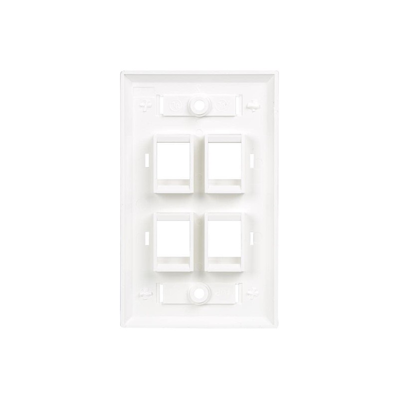 Quad Outlet Rj45 Universal Keystone Face Plate / Wall Plate,