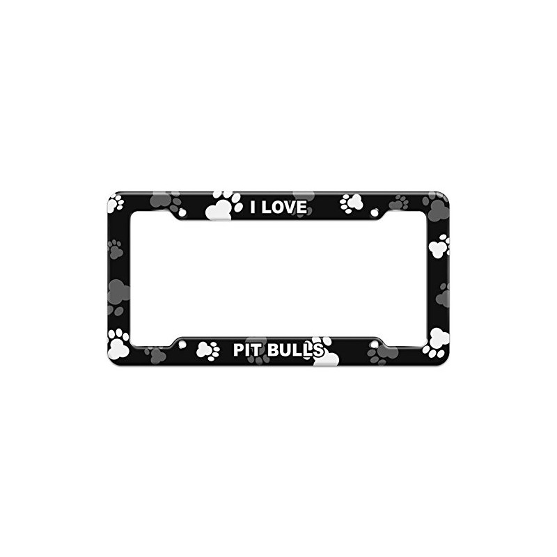 GRAPHICS & MORE Paw Prints License Plate Frame I Love