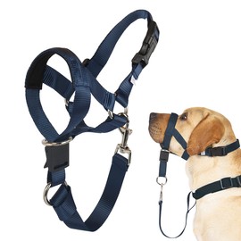 Barkless Dog Head Collar, No Pull Head Halter for Dogs, Adjustable, Padded Headcollar with Training Guide - Stops Pulling and Choking on Walks