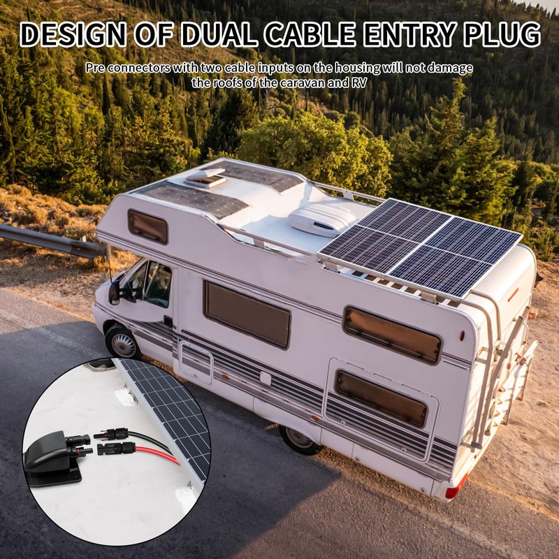 Roof feed-through solar cable guide, roof feed-through solar cable guide,