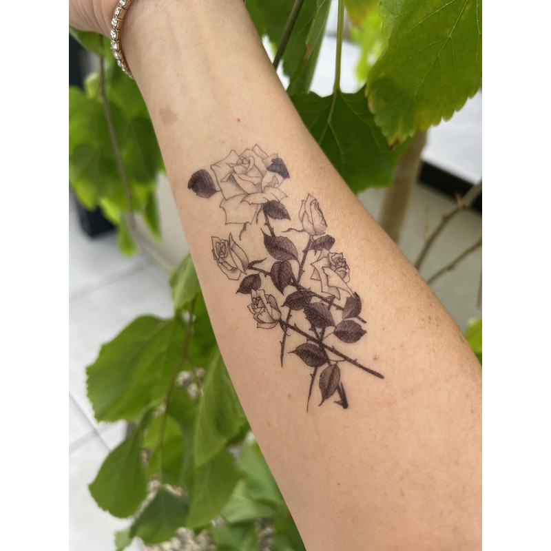2 Blatt Temporary Blume Tattoo Kirschblüten Tattoo Rose Tattoo HB744X