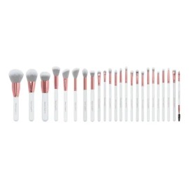 Beauty Creations - Dream Girl Set de Brochas de Maquillaje 24 Piezas con Estuche - Brochas para Rostro y Ojos, Pelo Sintético - Color Blanco