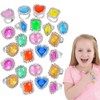 The Dreidel Company 24-Pack Colorful Plastic Jewel Ring Adjustable Fake