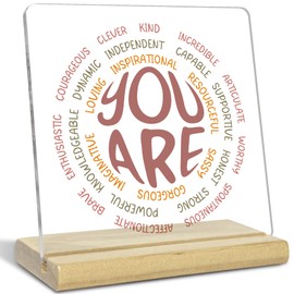 Inspirational Motivational Gifts for Home Office Bedroom Table Decor, Religious Christian Acrylic Sign Gifts for Women, You are Sun Acrylic Desk Decor