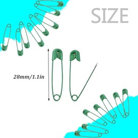 Ruidee 200 Pcs Safety Pins Colored Safety Pins Sewing Pins for Crafting, Sewing, Rimming Fastening Clip Button for Garment Hang Tag (Green)