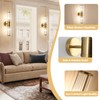 ECOBRT Modern Brushed Brass Vanity Light Fixture - Dual Glass