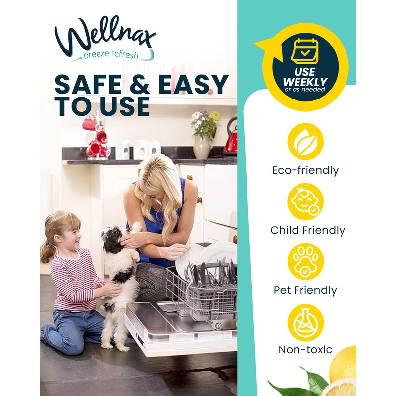 Wellnax Dishwasher Cleaner and Deodorizer - Rinse aid, Dishwashing Machine
