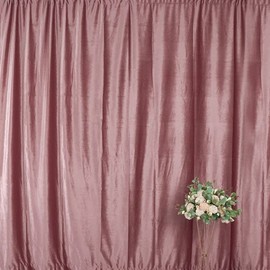 Tableclothsfactory 8ft H x 8ft W | Dusty Rose Premium Velvet Backdrop Drapes Curtains Panels | for Luxury Parties Baby Shower Wedding Ceremony Photography Outdoor Picnic Home Arch Decor