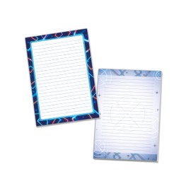Writing Paper Set with 2 Writing Pads and 25 Envelopes for Children School Notebook Notepad Laser (1 "Dark" Pad and 1 Pad "Light" A5 with 25 Sheets Each + 25 Envelopes)