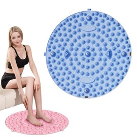 Lyyxjsltd Foot Massager Pad,Deep Tissue Massage Mat, Electric Foot Massager Mat,Particle Portable Portable Foot Relief Mat, Reflexology Mat with Magnetic Therapy Acupressure Disc (Blue, 35cm)