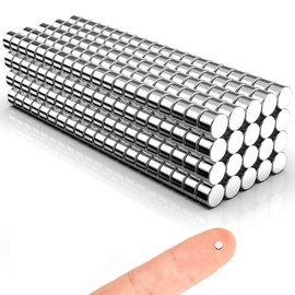 Delaga Pack of 300 Magnets Strong 3 x 2 mm, Neodymium Magnets Extra Strong, Mini Magnets for Magnetic Board, Small Magnets Strong Round, Strong Magnets for Fridge, Whiteboard, Pin Board, Office