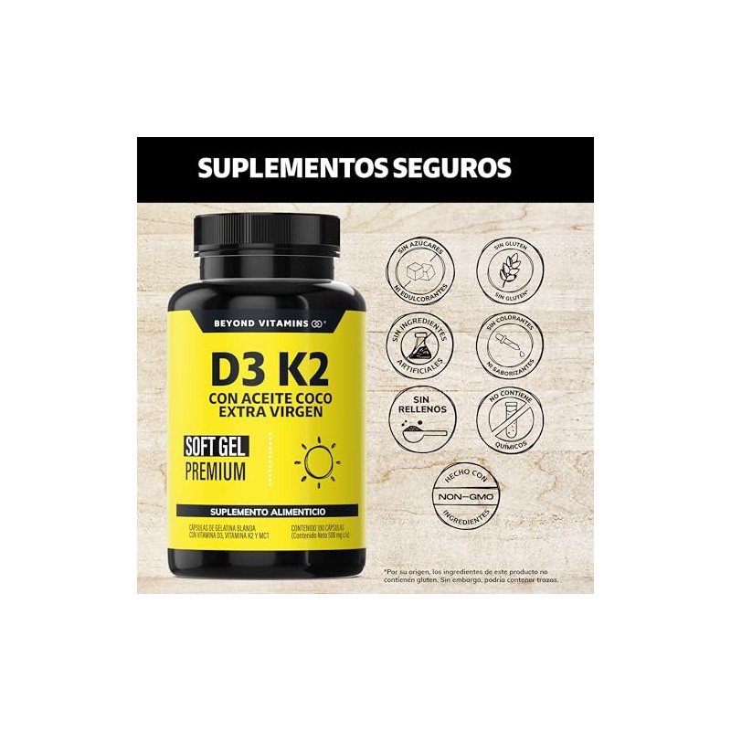 Beyond Vitamins | Vitamina D3 + Vitamina K2 con Aceite