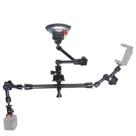 CS PRIORITY Aluminum Alloy 7" 11" Adjustable Magic Arm Bracket for DSLR Monitor Light Camera Cage Tripod (Combo D)