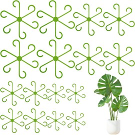 16 piezas de soporte para tallos de plantas, 4 tamaños de estacas de apoyo para plantas de interior, estabilizador de plantas de plástico reutilizable, soporte para hojas de plantas, gancho para