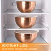 Moxinox Rose Gold Mixing Bowls with Airtight Lids, Stainless Steel