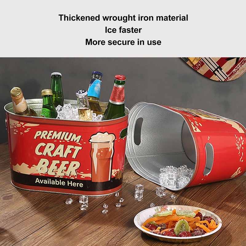 Printed Beverage Ice Bucket Universal Rust Protection Large Calibre Ice