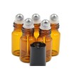 24 5 ml Bernstein Glas Roll-On Flaschen nachfüllbar Roller Flasche