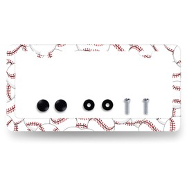 Baseball License Plate Frame Funny Balls License Plate Stainless Steel Colorful Accessories Cars Decor with 2 Holes and Screws Fits Standard Us Ca Vehicles 12.3X 6.3 Inch