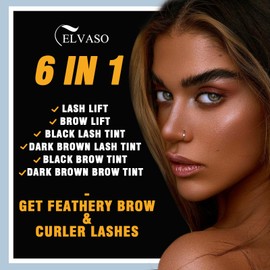 Lash Lift Kit and Brow Lamination Kit, Black and Dark Brown, 6 Function in 1 Kit, Professional and Easy for Beginner, Achieve Salon-Quality Lashes Lift with Safe and Effective Result
