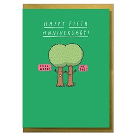 "Still Wood!" Funny 5th Anniversary Card