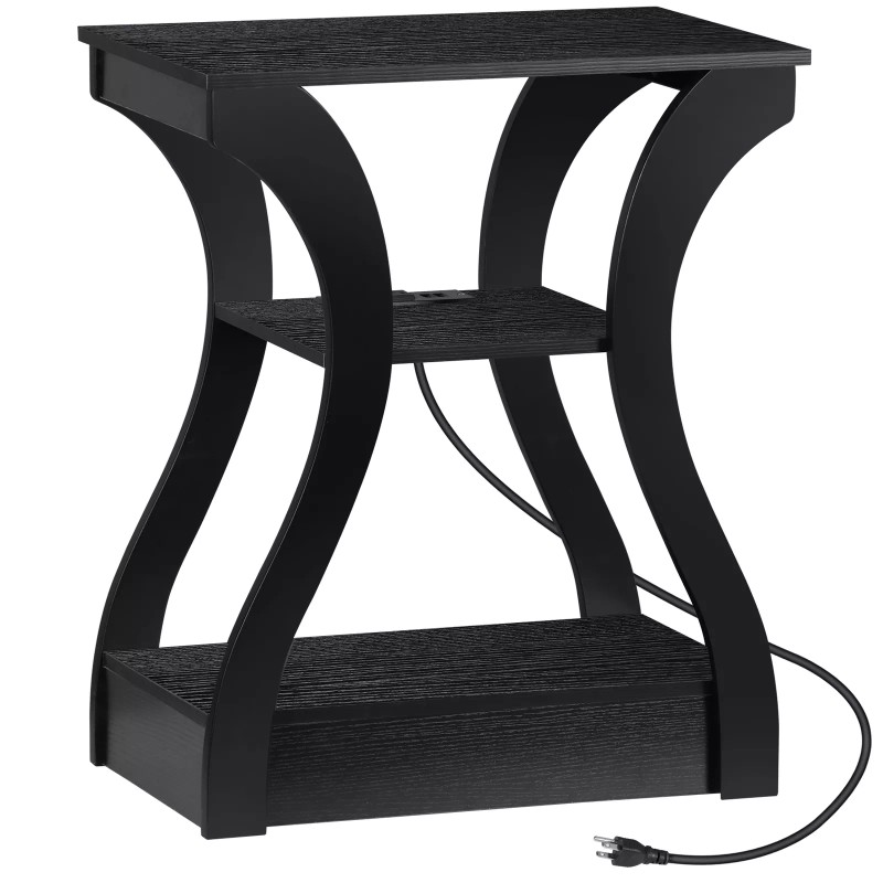 Segawe 3 Tier End Table with Charging Station Side Table