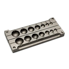 Adygil Round Sinker Mold with 7 Cavities and 1/4,1/2,1,2,3,4,6-Ounce,Without Handle