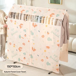 Mengger Garment Bag, Clothes Rack Cover for Clothes Rack, 150 x 150 cm, Anti-Dust Cover, Clothing Protective Cover, Dustproof Garment Bag, Protective Cover for Clothes Racks