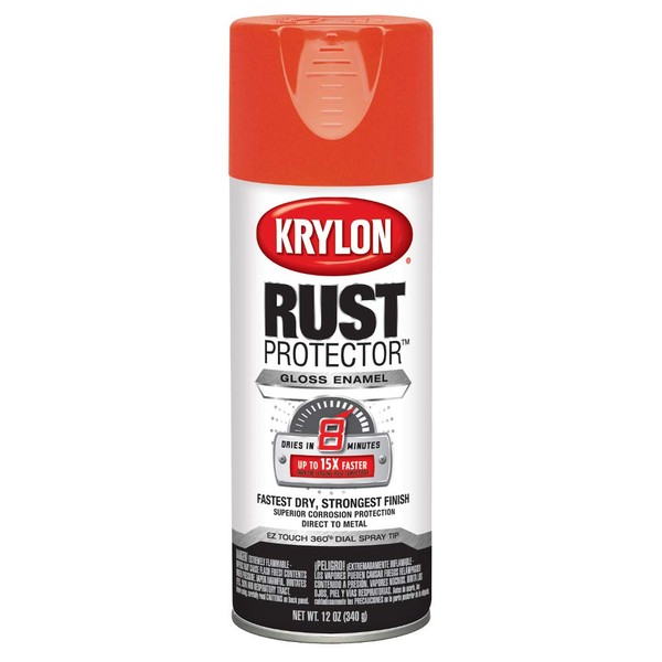 Krylon K06900907 Rust Protector and Preventative Enamels Gloss, 12 Ounce Orange