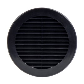 Steinberg14 Black Ventilation Grille 150 mm - Plastic Exhaust Grille - Round Flange Grille for Indoor Mounting - Ventilation Grille for Wall and Ceiling